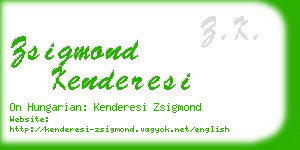 zsigmond kenderesi business card